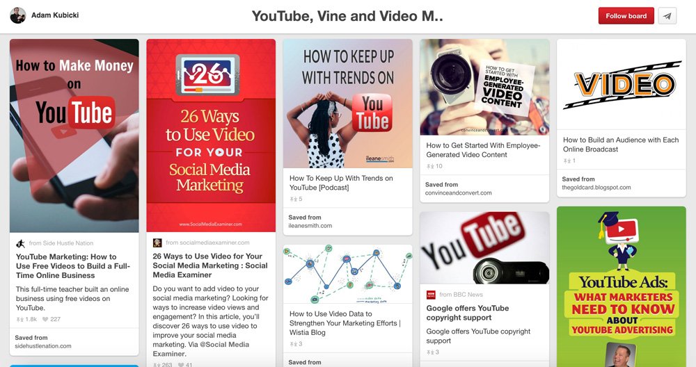 Social Media Marketing Pinterest Boards