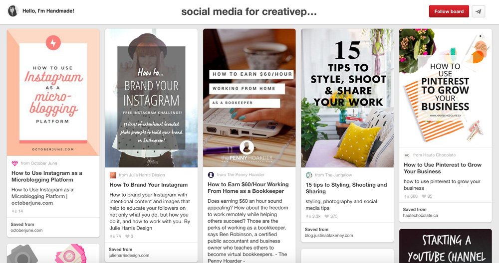 Social Media Marketing Pinterest Boards