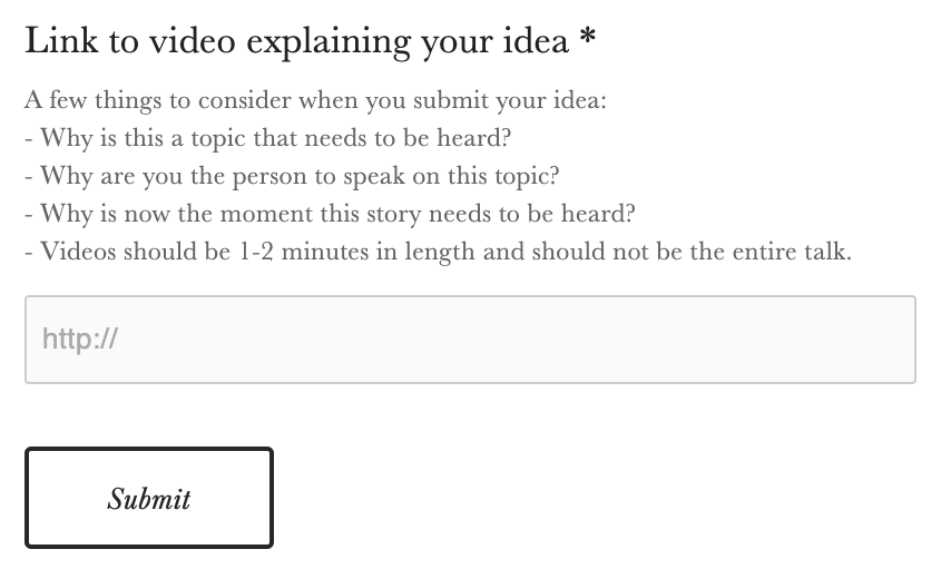 What to have on a video for a TEDx speaker application What to have on a video for a TEDx speaker application