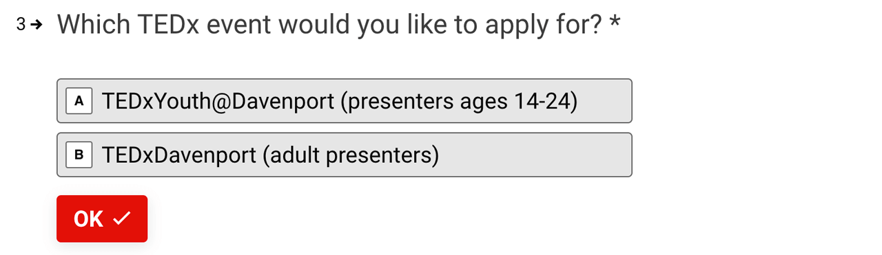 Pick the event type when you apply for a TEDx talk Pick the event type when you apply for a TEDx talk