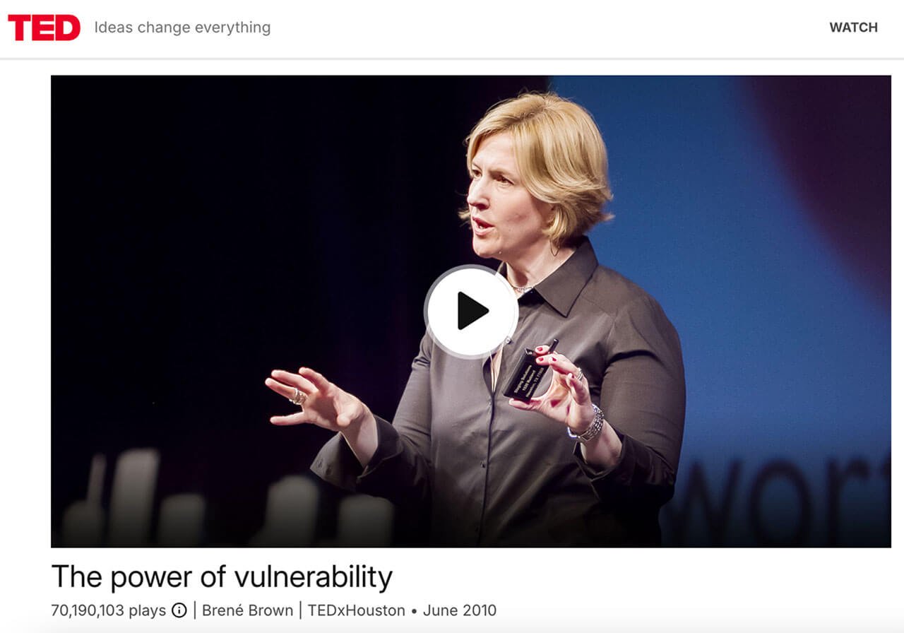 Brene Brown The Power of Vulnerability TED Talk